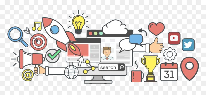 Digital Marketing And Social Media - Imagenes Sobre Mercadotecnia, HD Png Download - digital marketing icons png