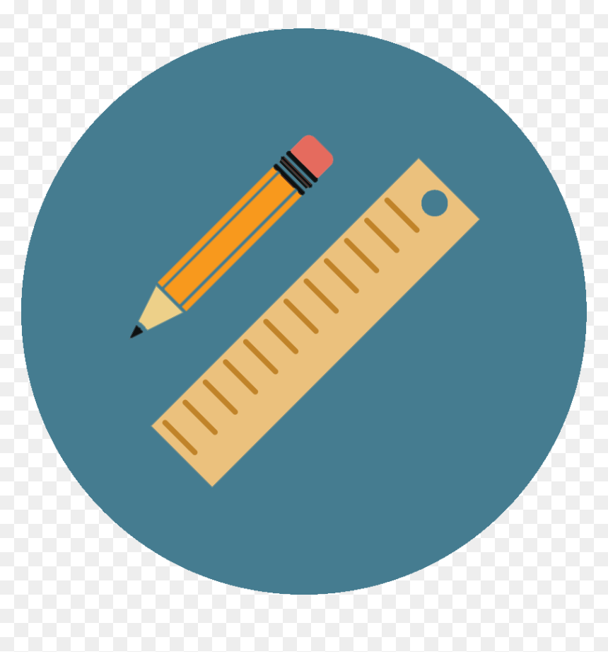 Pencil And Ruler Icon - Black Circle, HD Png Download - ruler icon png