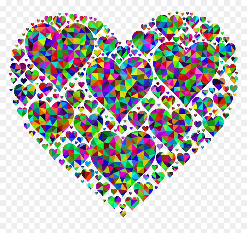 Prismatic Low Poly Hearts In Heart Clip Arts - Love Shape Blue Colour, HD Png Download - disney icon png