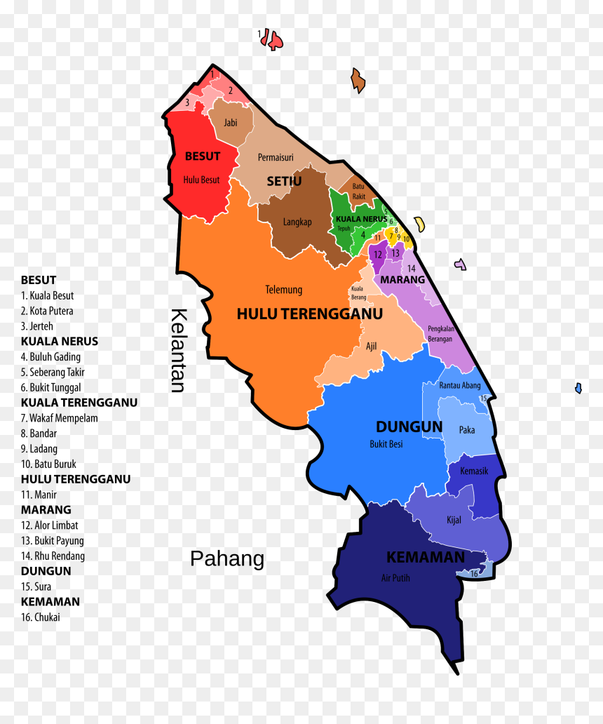 Terengganu New Electoral Map Clip Arts - Terengganu Map Png, Transparent Png - hulu icon png