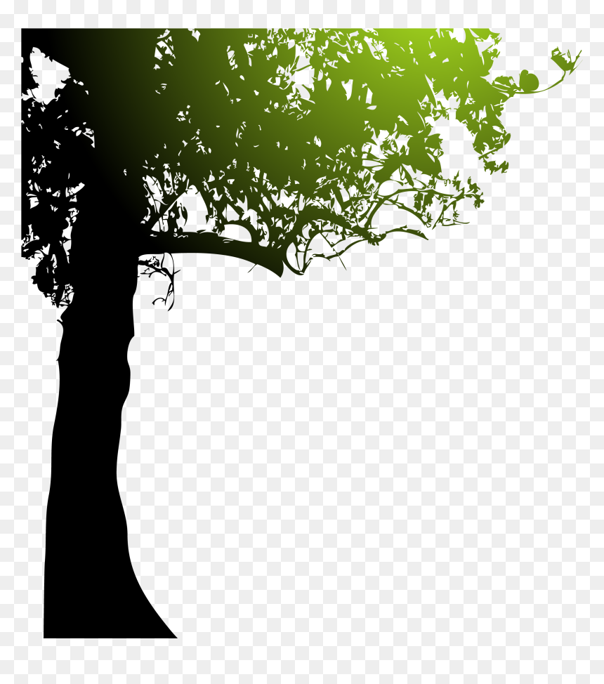 Silhouette Royalty Free Tree - Graphic Background Transparent Tree, HD Png Download - free tree png