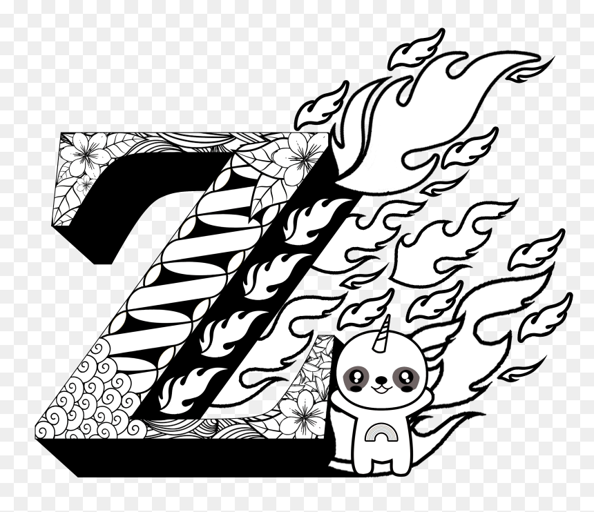 Z - Cool Draring Of The Leter Z, HD Png Download - coloring book png