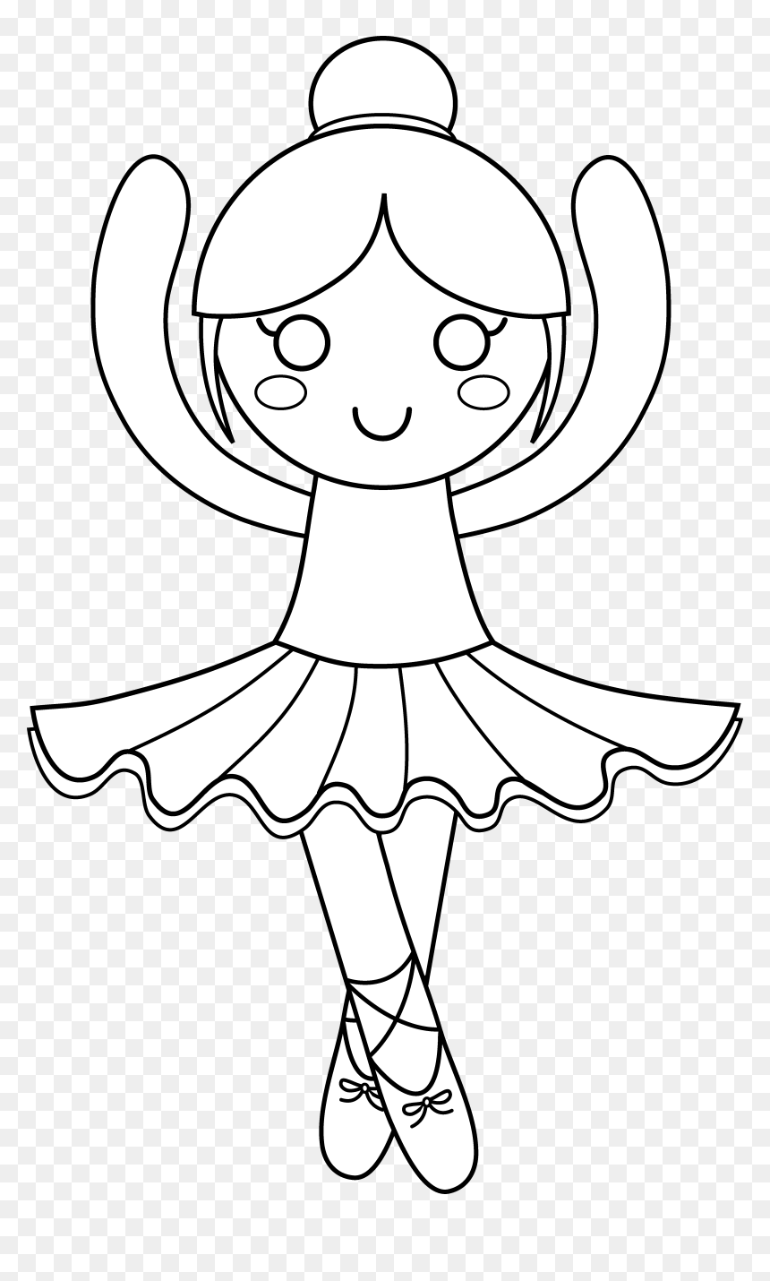 Cute Ballerina Coloring Page, HD Png Download - coloring book png