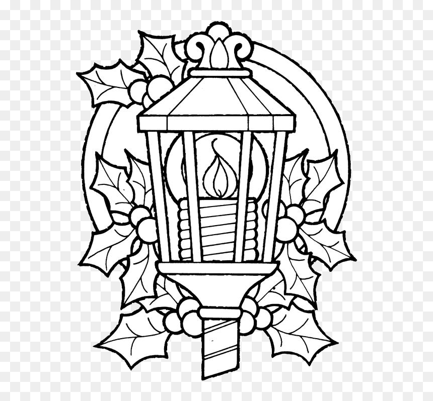 Christmas Lantern Coloring, HD Png Download - coloring book png
