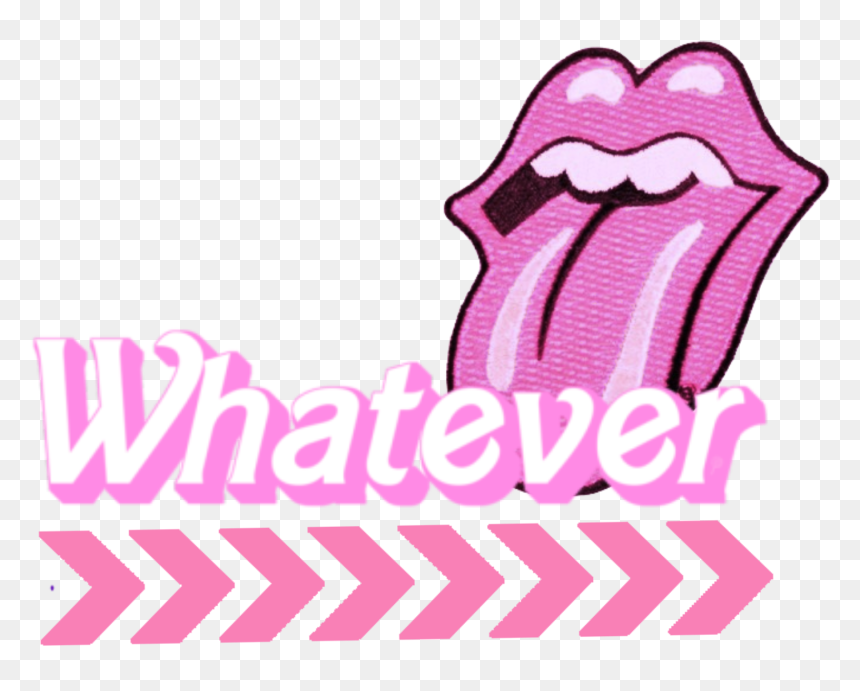 #pink #words #word #whatever #pinkwords #pastel #kawaii - Rolling Stones Tongue, HD Png Download - kawaii word png