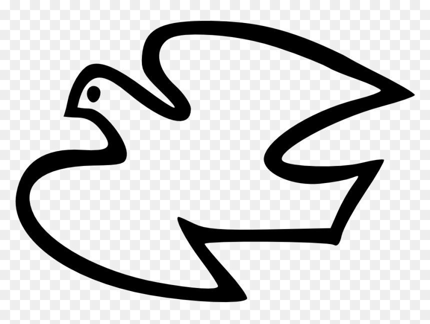 Dove Black White Line Art Christmas Xmas Peace Peace - Line Drawing Of Simple Dove, HD Png Download - twitter bird white png