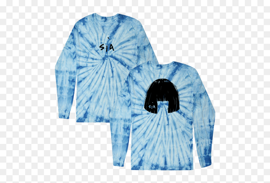 Big Wig Tie Dye Blue Long Sleeve - Blue Tie Dye Long Sleeve, HD Png Download - sia png