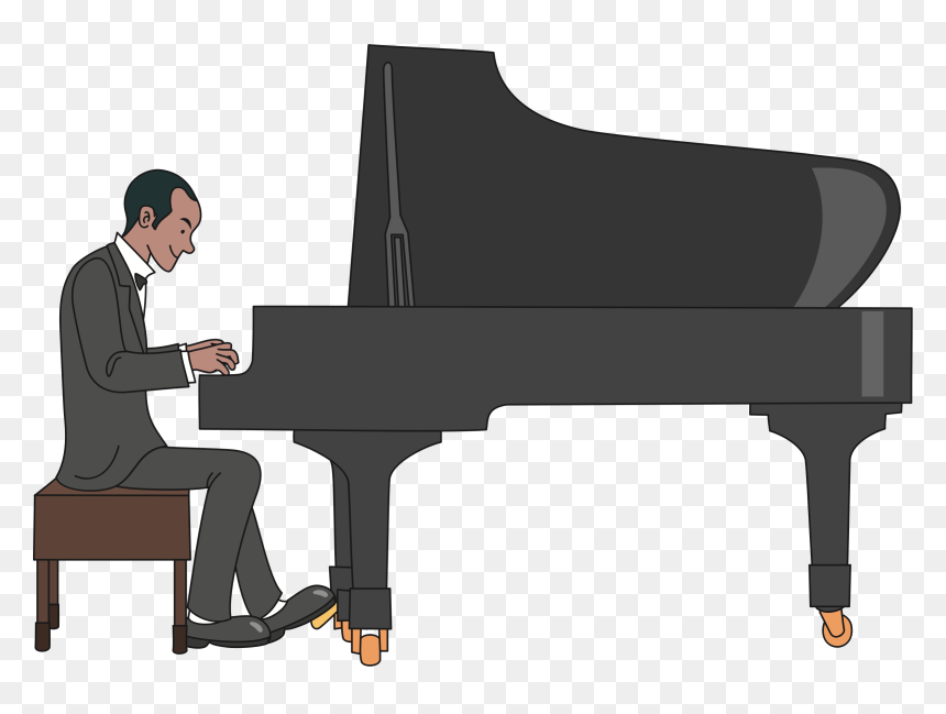 Male Pianist Clip Arts - Pianist Clipart, HD Png Download - piano icon png