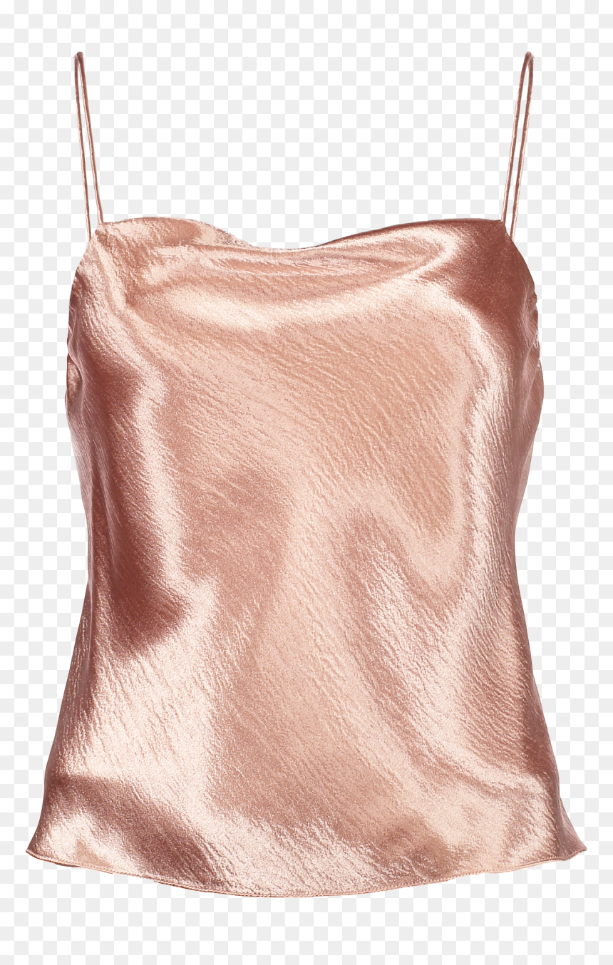 Harmon Drape Silk Tank Blush - Draped Satin Tank Tops, HD Png Download - drape png