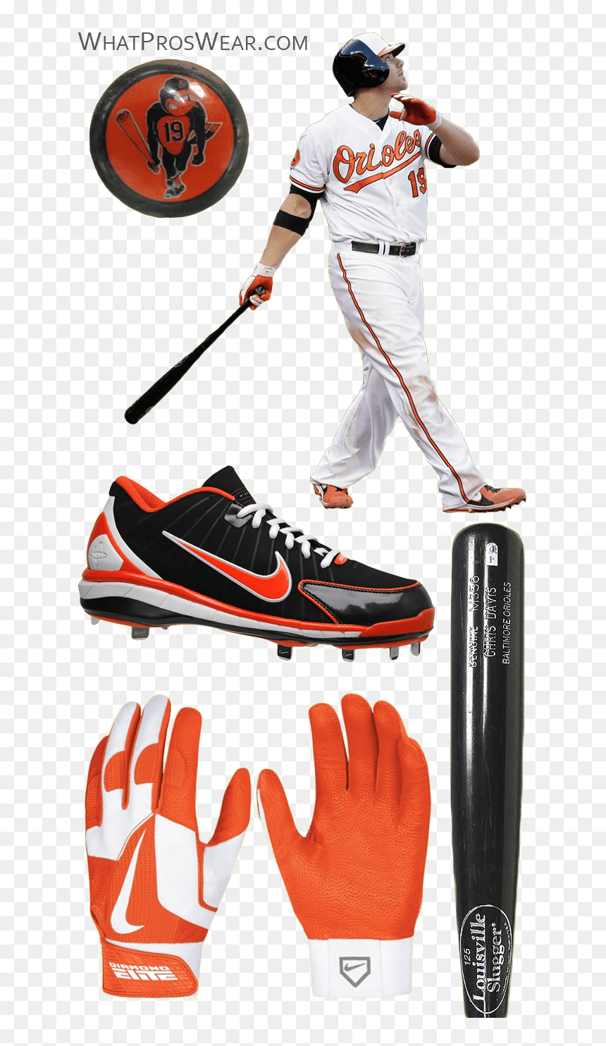 Chris Davis Bat Model, Chris Davis Cleats, Louisville - Purple Batting Gloves, HD Png Download - baltimore orioles png