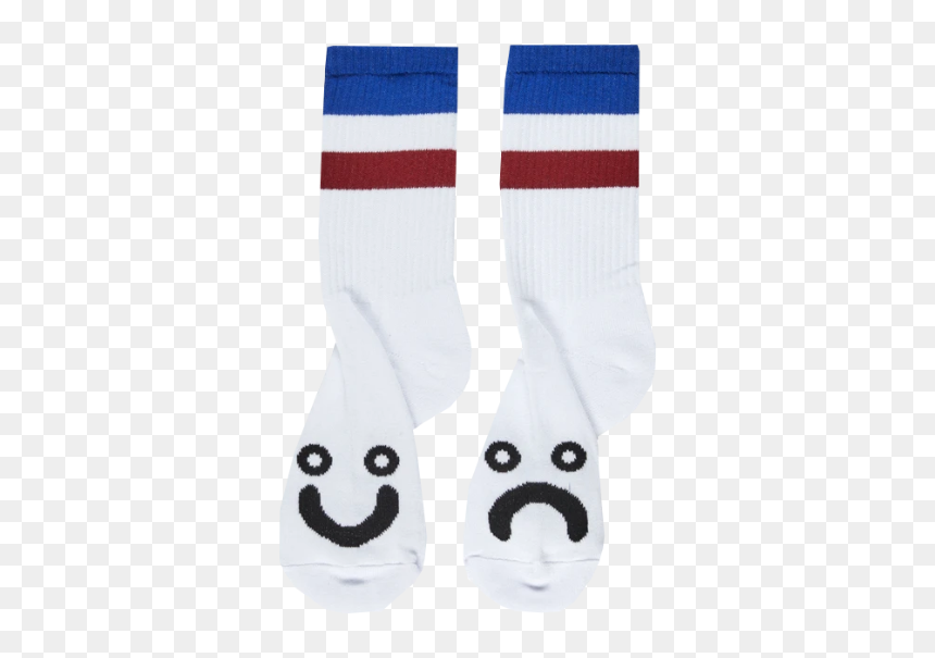 Polar Skate Happy Sad Stripes Socks, HD Png Download - blue stripes png