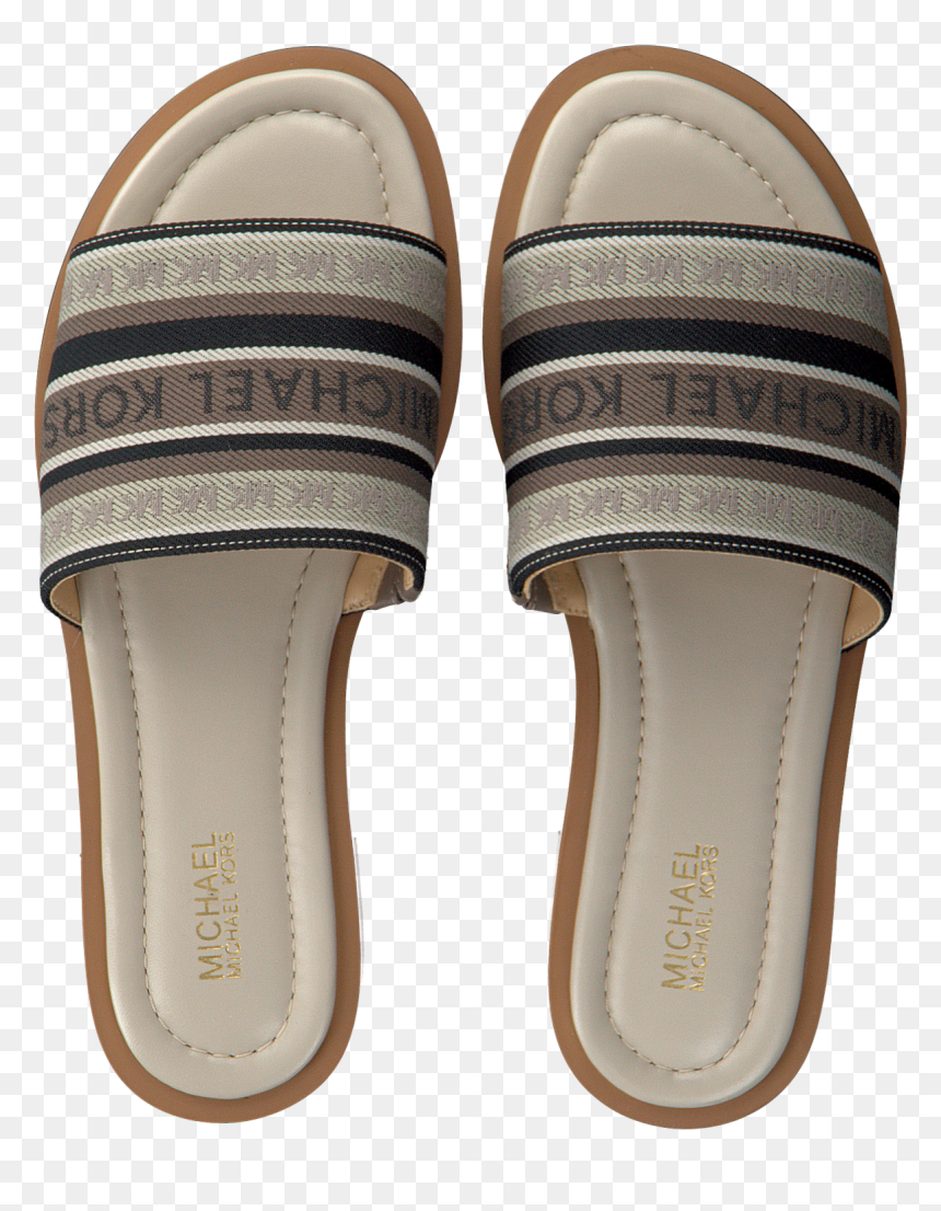 Beige Michael Kors Flip Flops Valerie Slide - Slipper, HD Png Download - michael kors png