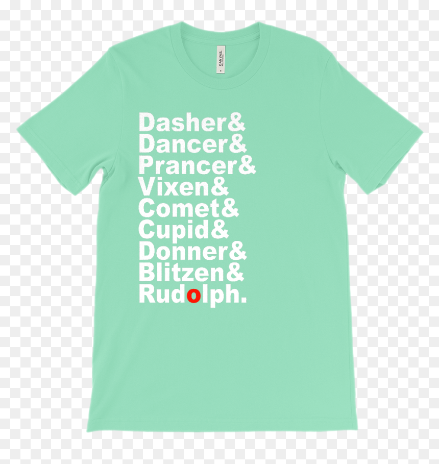 Reindeer Names, Rudolf Red Nose Graphic T- - Active Shirt, HD Png Download - reindeer nose png