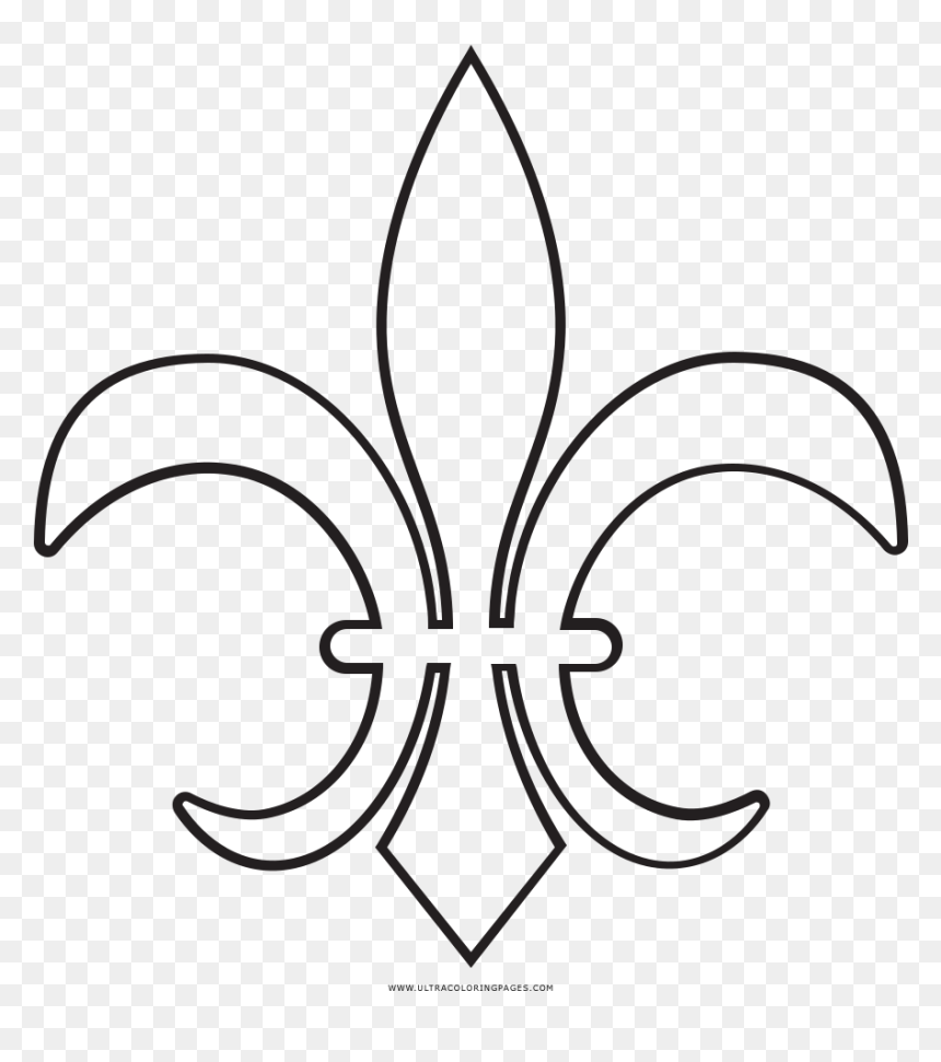 Fleur De Lis Coloring Page - Flor De Lis Para Colorir, HD Png Download - white fleur de lis png