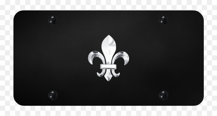 Au Tomotive Gold Fleur De Lis Logo On Black Plate - Emblem, HD Png Download - white fleur de lis png