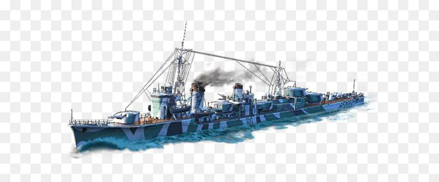 Destroyer Asashio Dans World Of Warships - Destroyer, HD Png Download - world of warships png