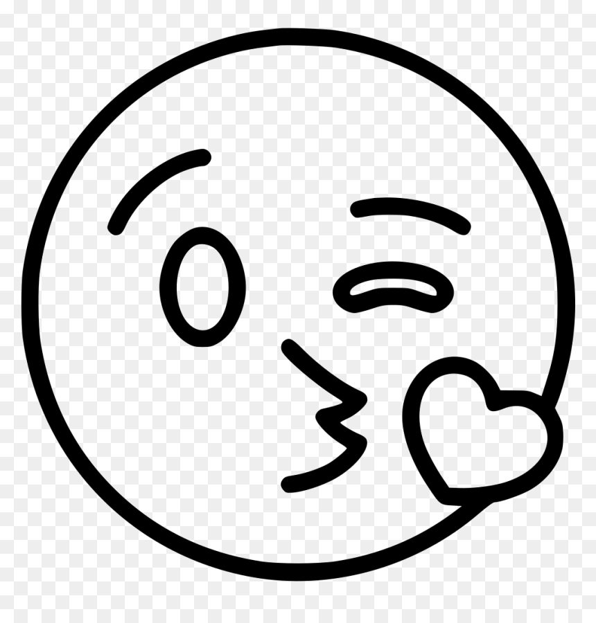 Throwing A Kiss - Kiss Emoji Png Black And White, Transparent Png - throwing png