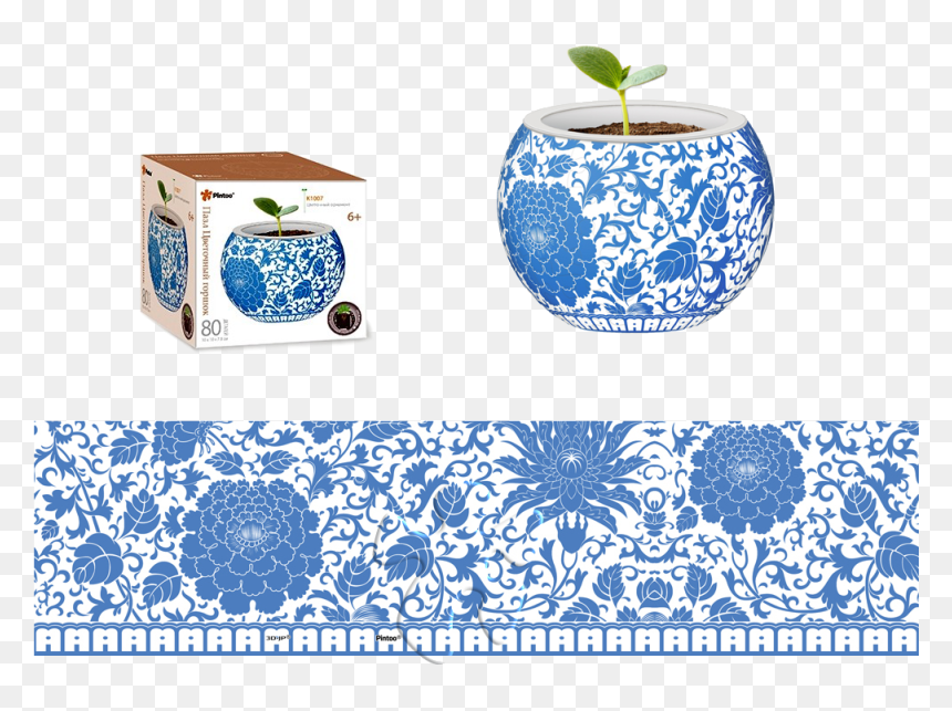 Transparent Flores Azules Png - Pintoo - K1007 - Oriental Floral Ornament - 80 Piece, Png Download - flores azules png