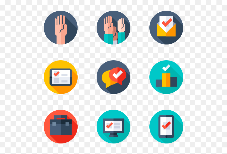 Flat Icon Set, HD Png Download - vote icon png