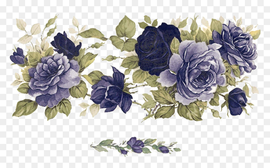 Hand Painted Transparent Background Watercolor Flower, HD Png Download - flores azules png