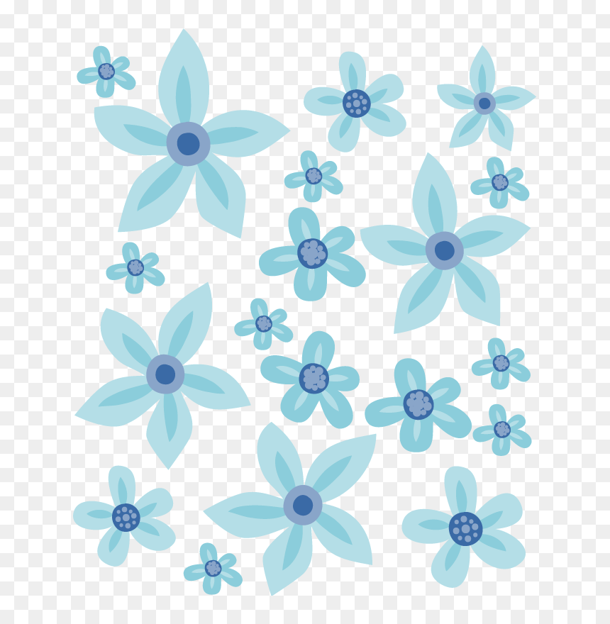 Pegatina Para Bicicleta Flores Azules, HD Png Download - flores azules png