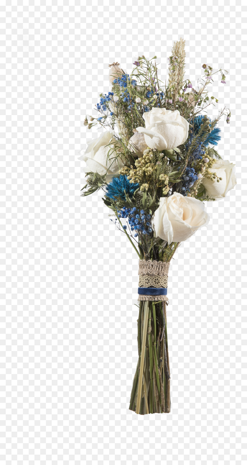 Ramos De Novia Con Toques Azules, HD Png Download - flores azules png