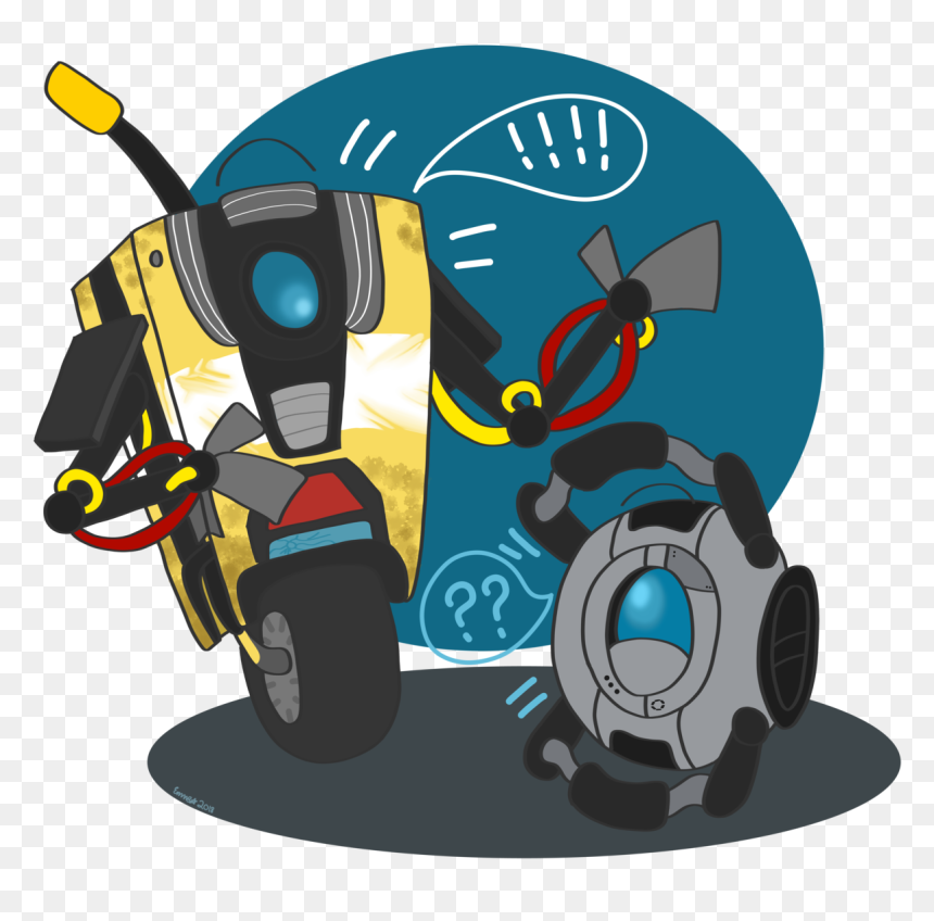 Claptrap And Wheatley, HD Png Download - wheatley png