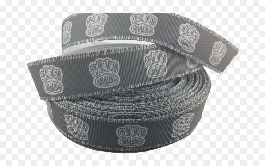 Ribbons [tag] Grey Paw Print Grosgrain Ribbons 1″ Solid - Belt, HD Png Download - paisley border png