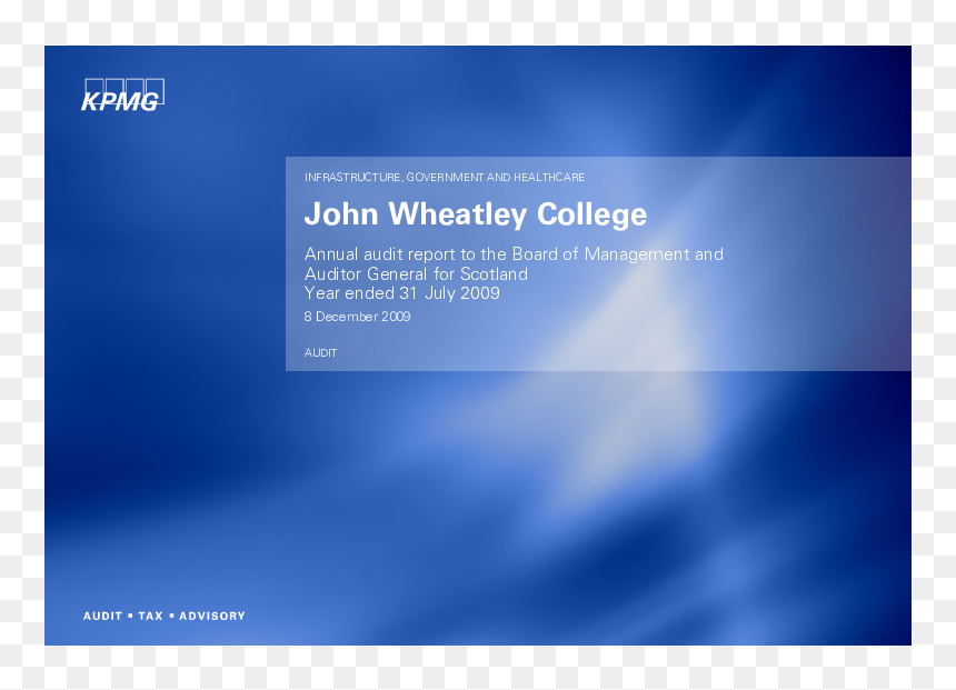 John Wheatley College Annual Audit 2008/09 - Kpmg, HD Png Download - wheatley png