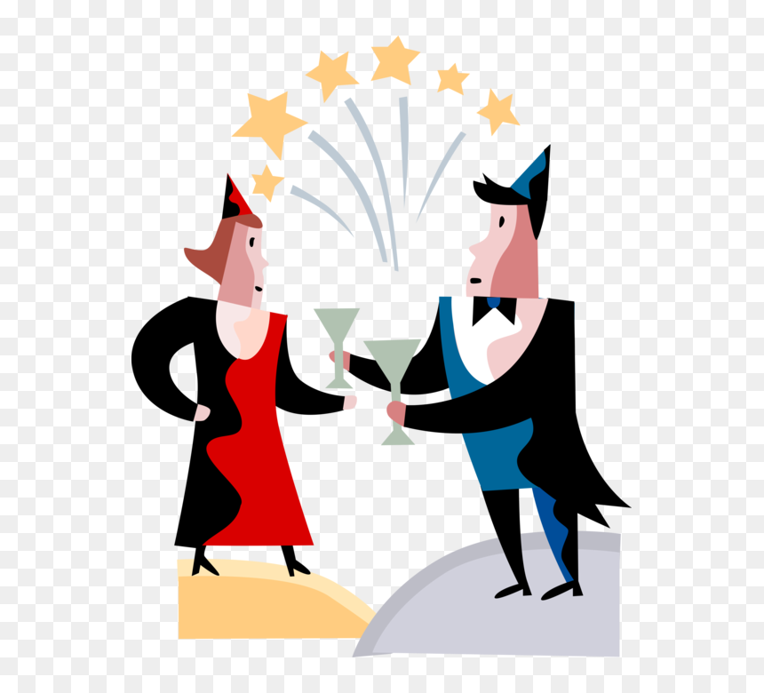 New Years Eve Celebration With Image Illustration - Cartoon New Year's Eve, HD Png Download - celebration vector png