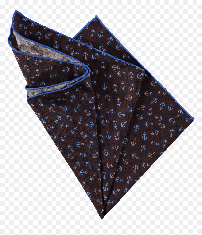 Anchors Pocket Square Brown Folded - Pocket Square Brown And Blue, HD Png Download - paisley border png