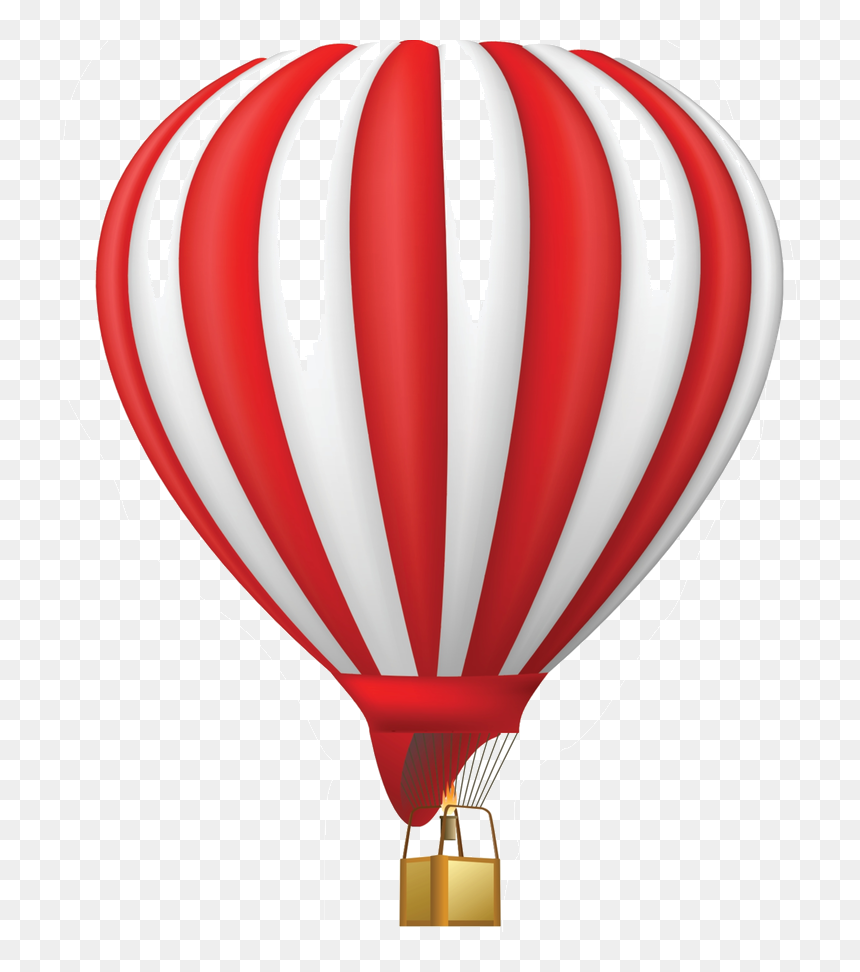 Red White Striped Balloon - Air Balloon Clipart Png, Transparent Png - red and white stripes png