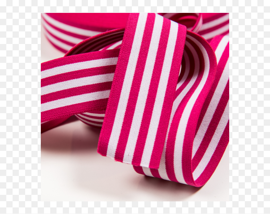 Soft Touch Elastic Fuchsia White Stripes - Strap, HD Png Download - red and white stripes png