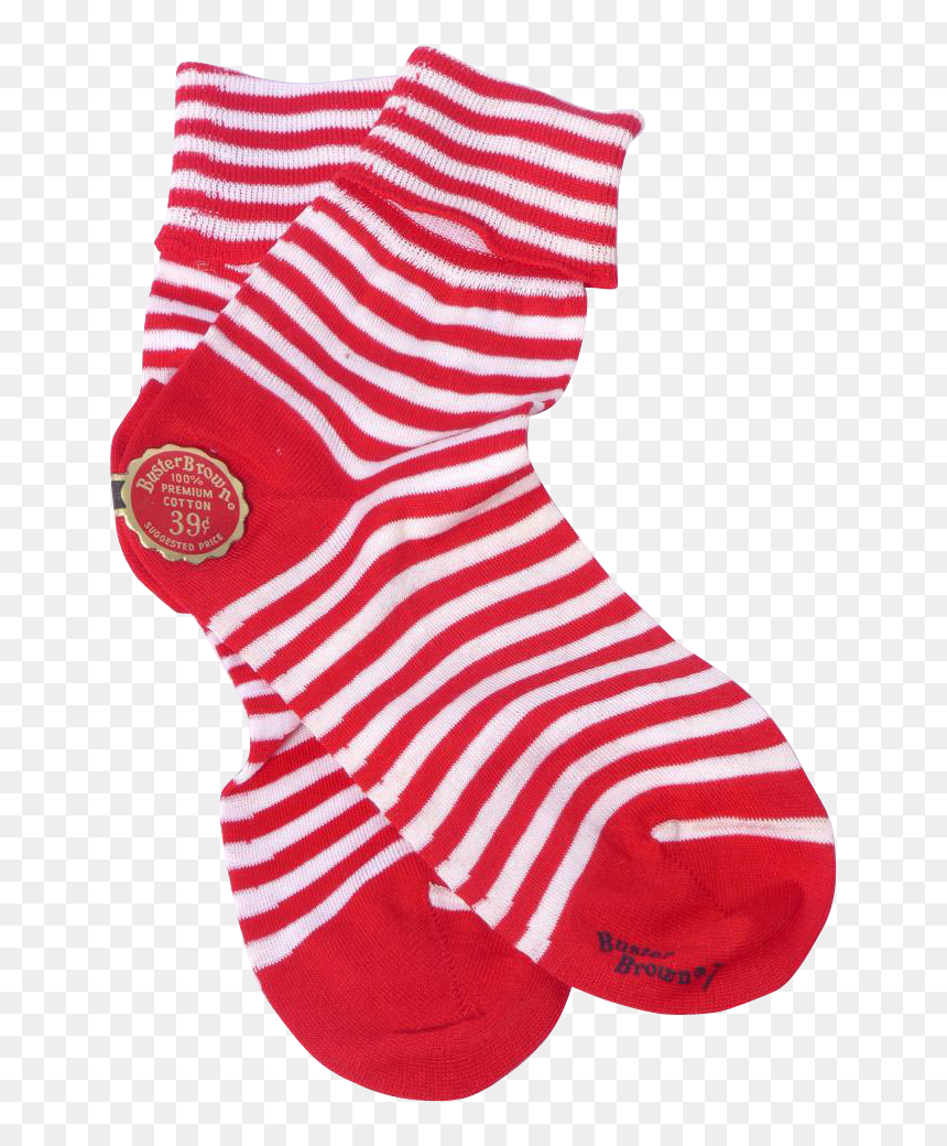 Sock, HD Png Download - red and white stripes png