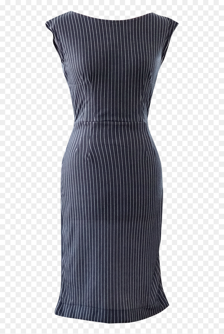 Navy And White Striped Pencil Dress By British Steele - Little Black Dress, HD Png Download - red and white stripes png