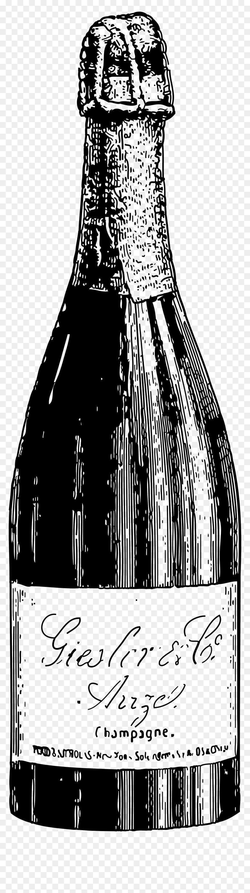 Champagne Bottle Logo Black And White, HD Png Download - baby bottle clipart png