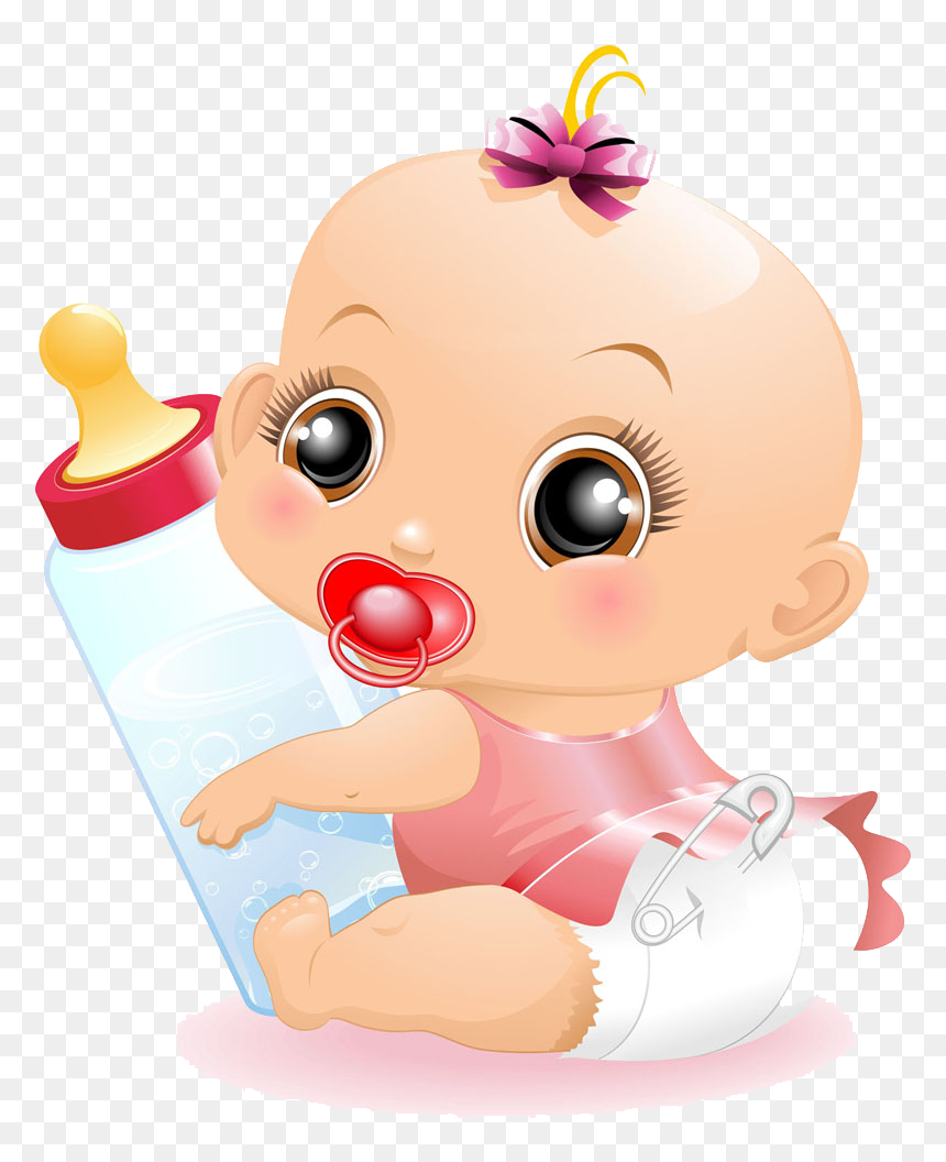 Baby Food Infant Bottle Child Free Clipart Hq Clipart - Bebe Con Mamadera Dibujo, HD Png Download - baby bottle clipart png