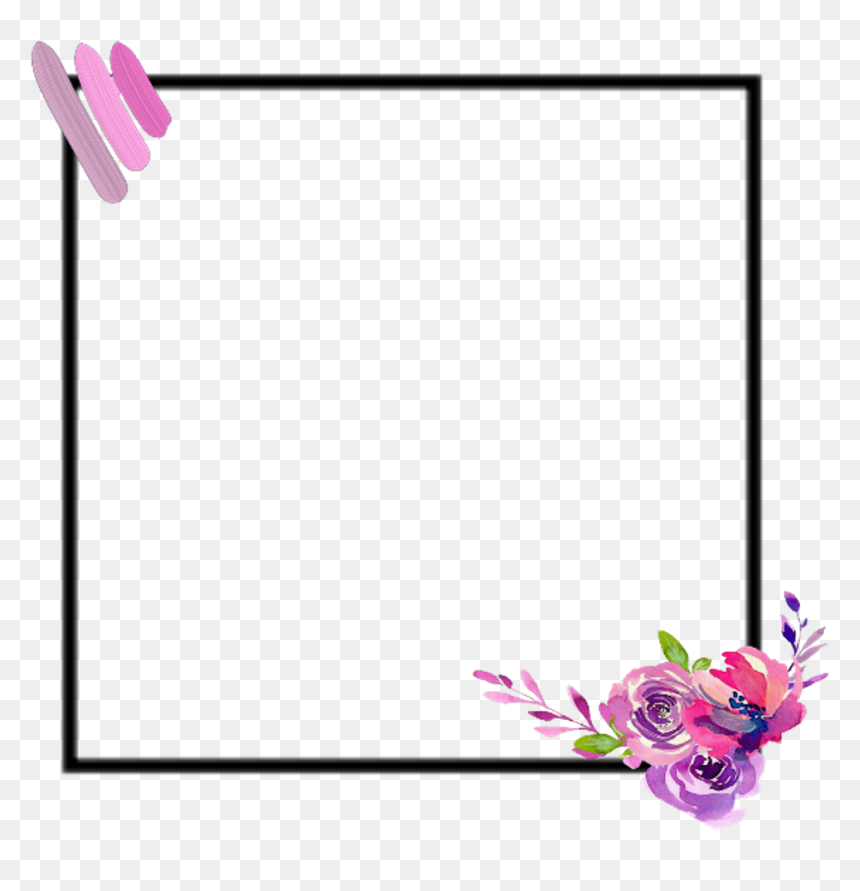 Ftestickers Watercolor Frame Flowers , Png Download - Watercolor Painting, Transparent Png - watercolor frame png
