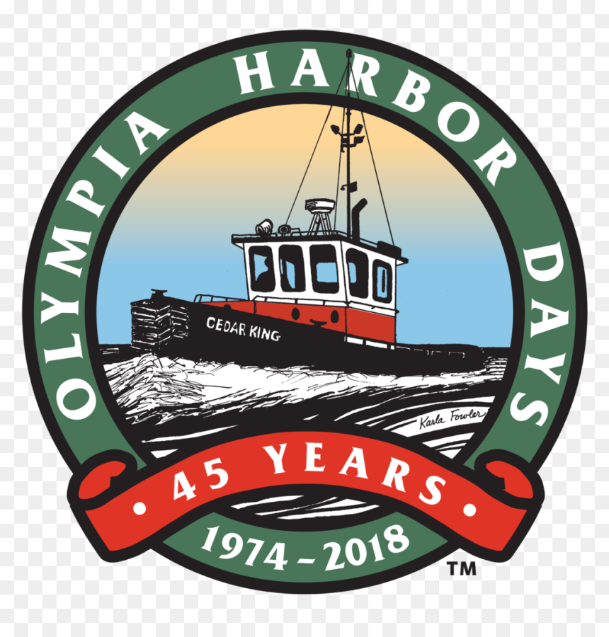 Olympiaharbordays 2018logo Cedarking Png, Transparent Png - old boat png