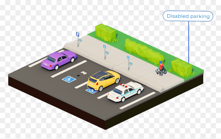 Disabled Parking - Graphic Design, HD Png Download - parked car png