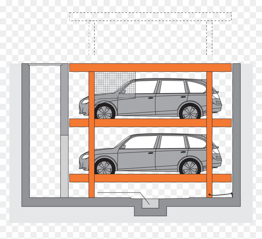 Underground Car Stacker System, HD Png Download - parked car png