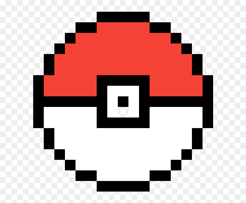 Black And White Pixel, HD Png Download - pokeball pixel png