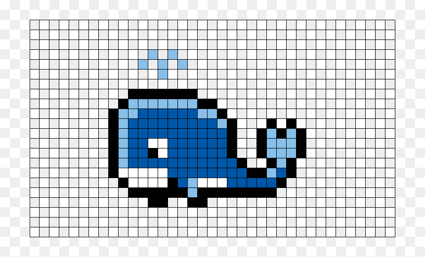 Whale Pixel Art, HD Png Download - pokeball pixel png