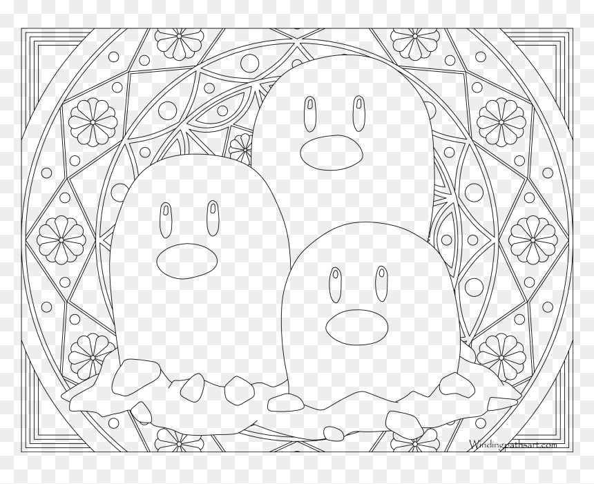 Mandalas Pokemon Para Colorear, HD Png Download - dugtrio png