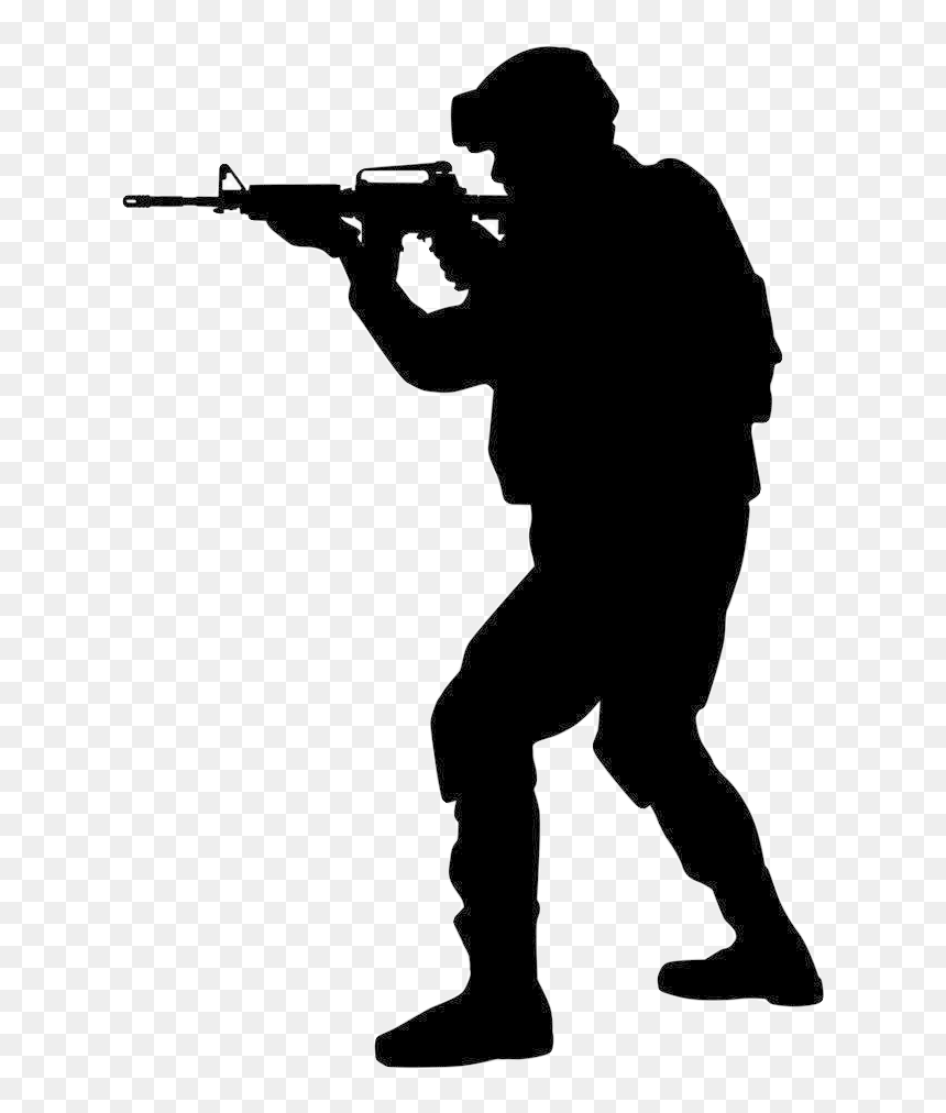 Soldier Silhouette Png, Transparent Png - policia png