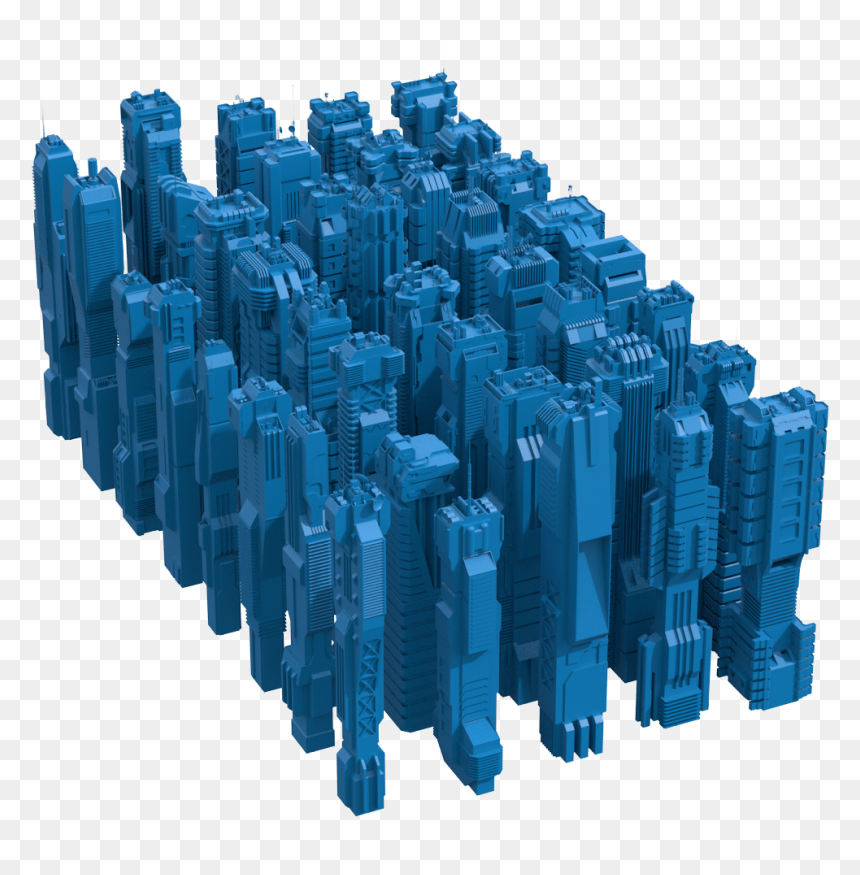 Low Poly Sci Fi Skyscrapers, HD Png Download - scifi png