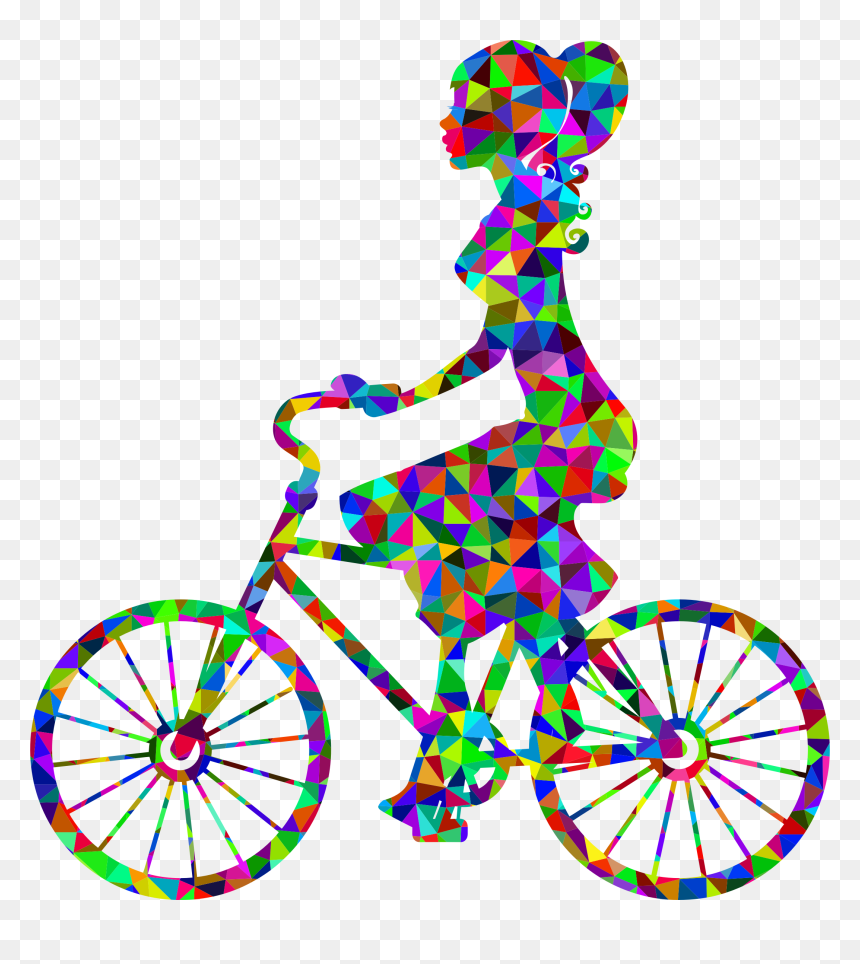Black Girl Riding Bike, HD Png Download - bicycle icon png