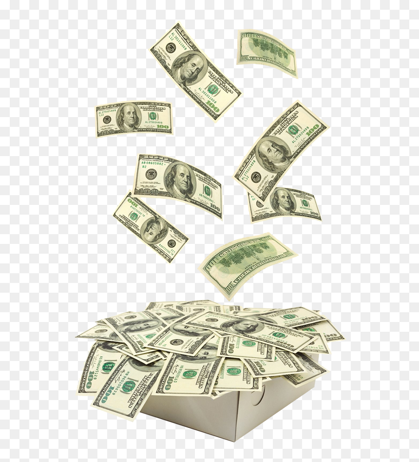 100 Dollar Bill, HD Png Download - money falling png gif