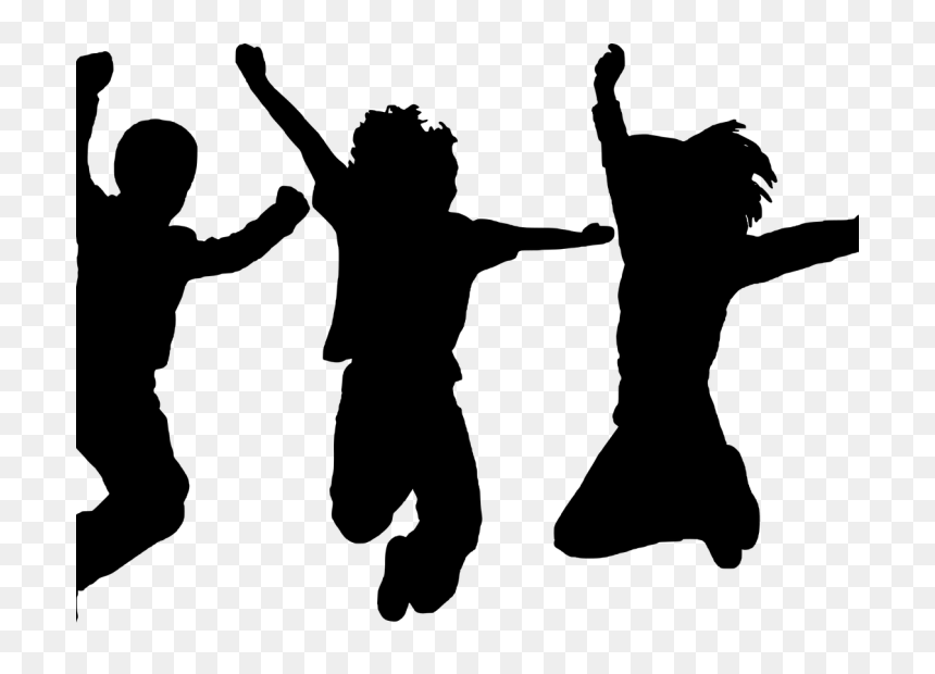 Excited Kids Silhouette, HD Png Download - kid silhouette png