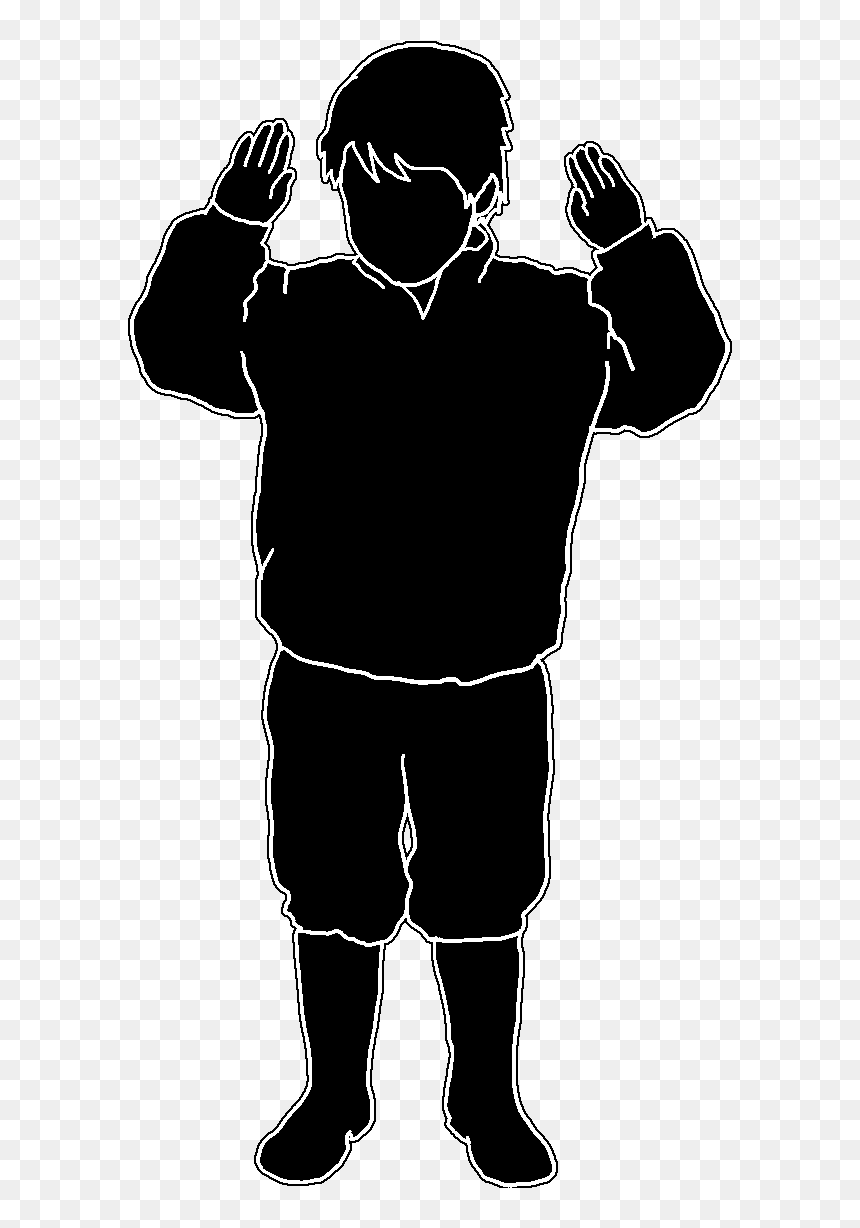 Small Child Black And White, HD Png Download - kid silhouette png